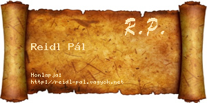 Reidl Pál névjegykártya